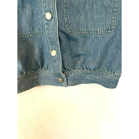 Madewell Women's Collared Denim Vest Light Wash Size Small With Pockets - Picture 7 of 12